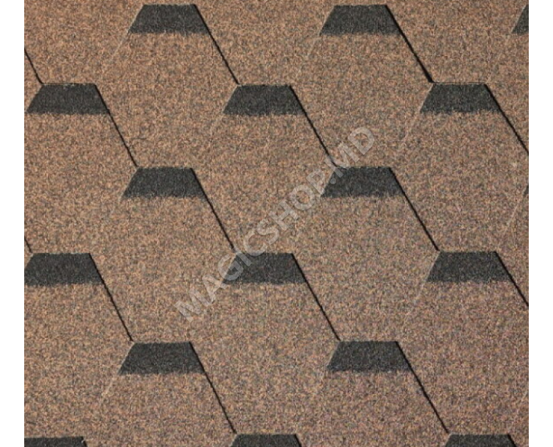 Țigla bituminoasă  AxoDach HEXA Cedar brown